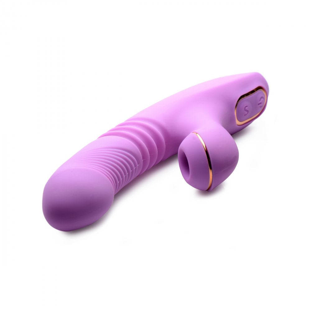 Thrusting Suction Silicone Rabbit Vibrator