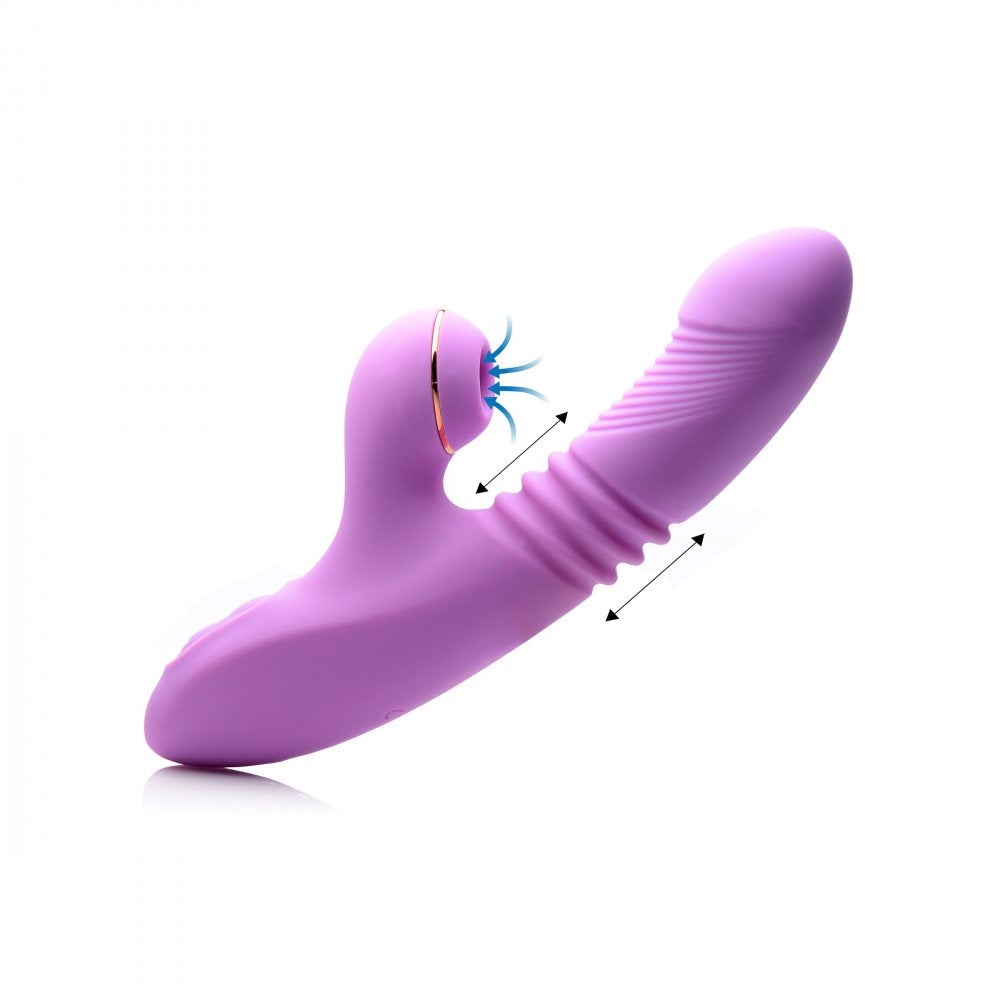 Thrusting Suction Silicone Rabbit Vibrator