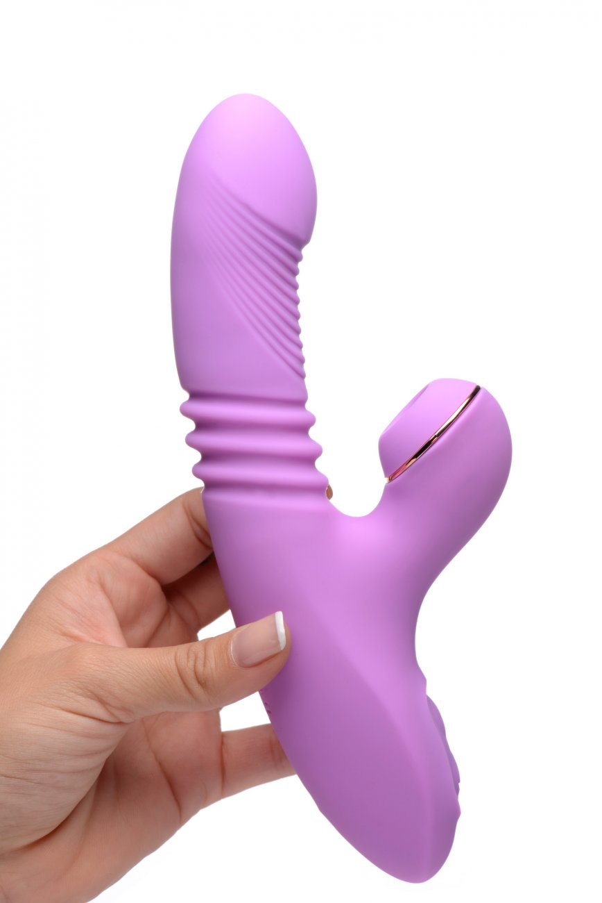 Thrusting Suction Silicone Rabbit Vibrator