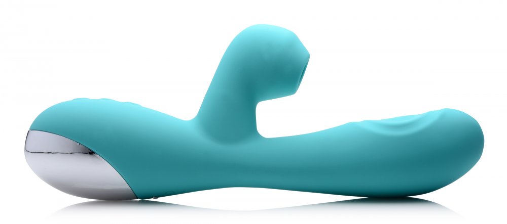 10X Silicone Suction Rabbit Vibrator - Teal