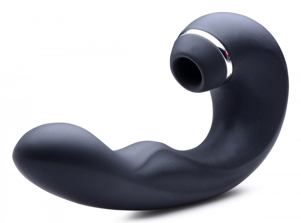 Shegasm 5 Star 10X Tapping G-Spot Silicone Vibrator with Suction - Black