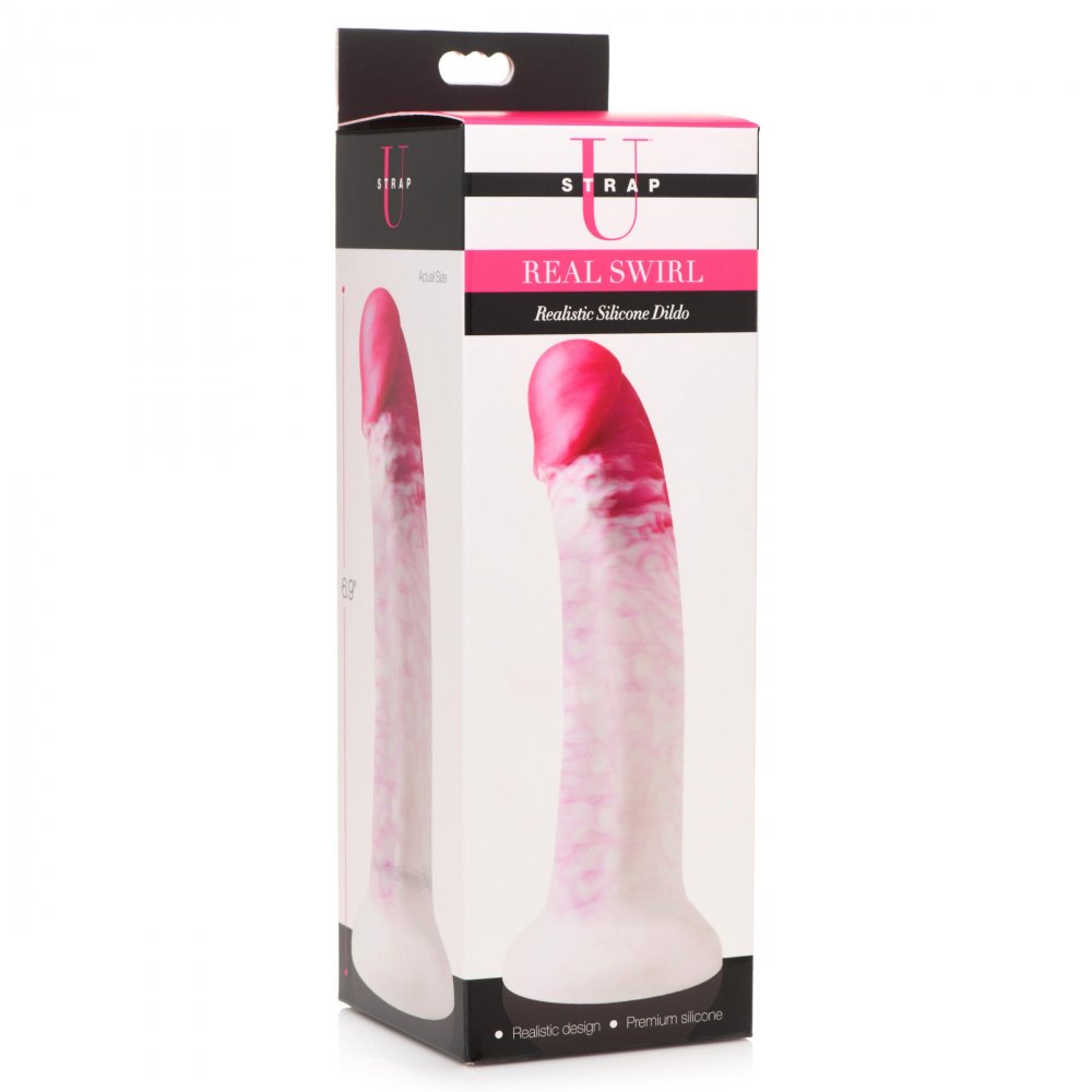 Swirl Realistic Silicone Dildo - Pink